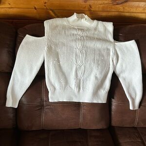 Sequence cold shoulder sweater